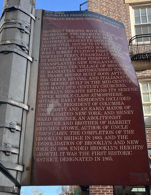 Brooklyn Heights Historic District Marker image. Click for full size.