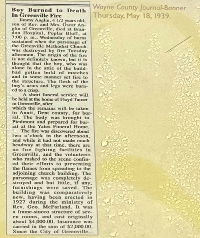 Newspaper Article Covering the Fire image. Click for full size.