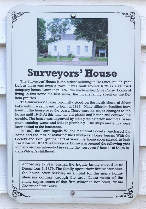 Surveyors' House Marker. Click for full size. Surveyors' House Marker image. Click for full size.