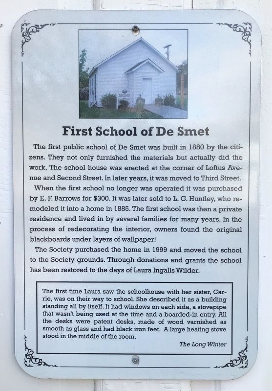 First School of De Smet Marker image. Click for full size.