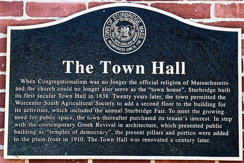 The Town Hall Marker image. Click for full size.
