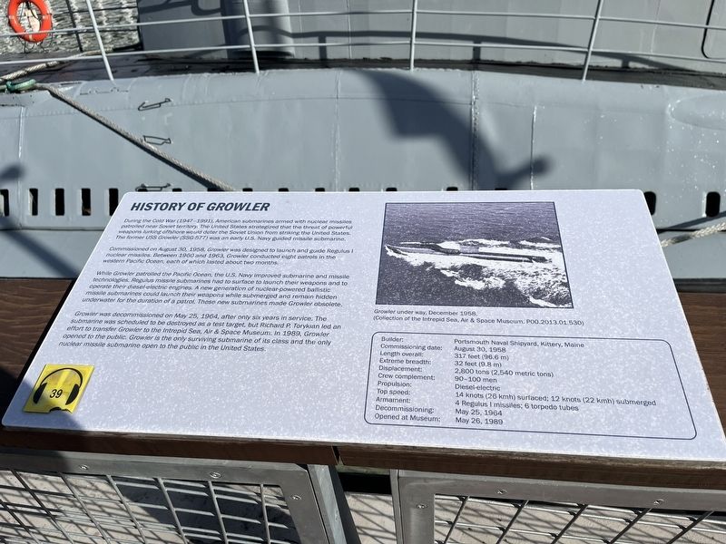 History of <i>Growler</i> Marker image. Click for full size.
