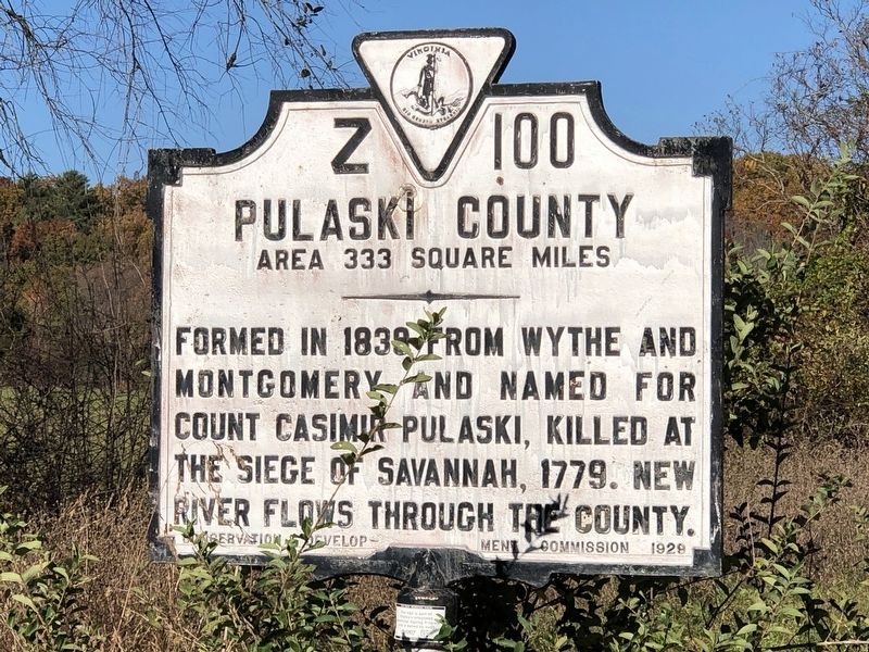 Pulaski County Marker side image. Click for full size.