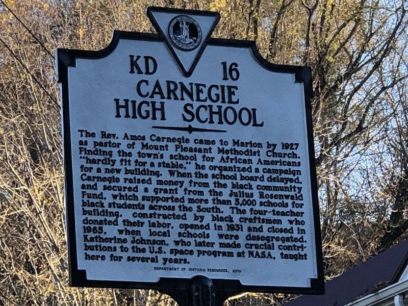 Carnegie High School Marker image. Click for full size.