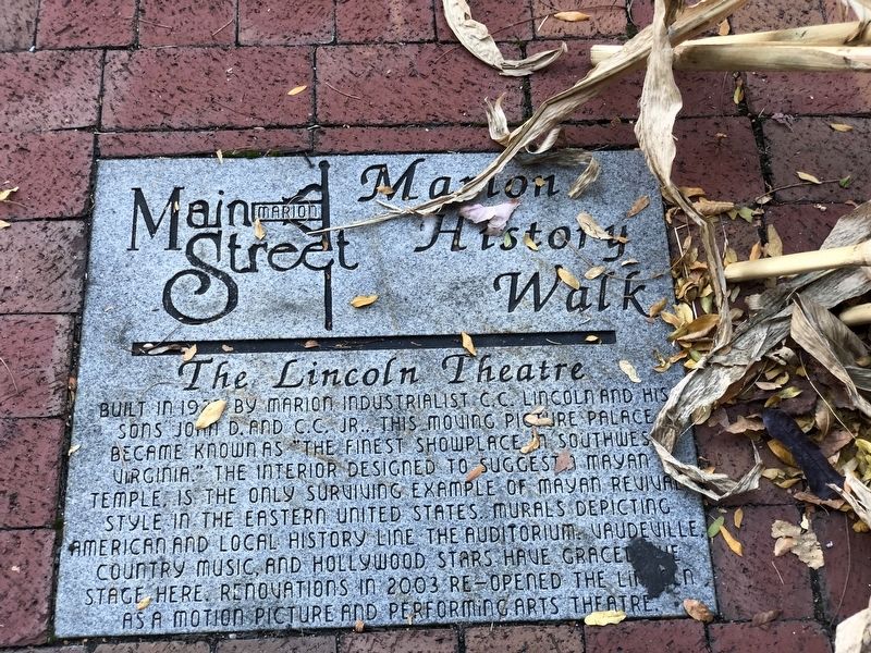The Lincoln Theatre Marker image. Click for full size.