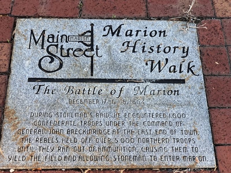 The Battle of Marion Marker image. Click for full size.