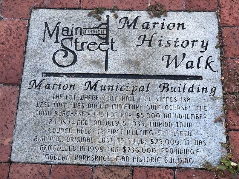 Marion Municipal Building Marker image. Click for full size.
