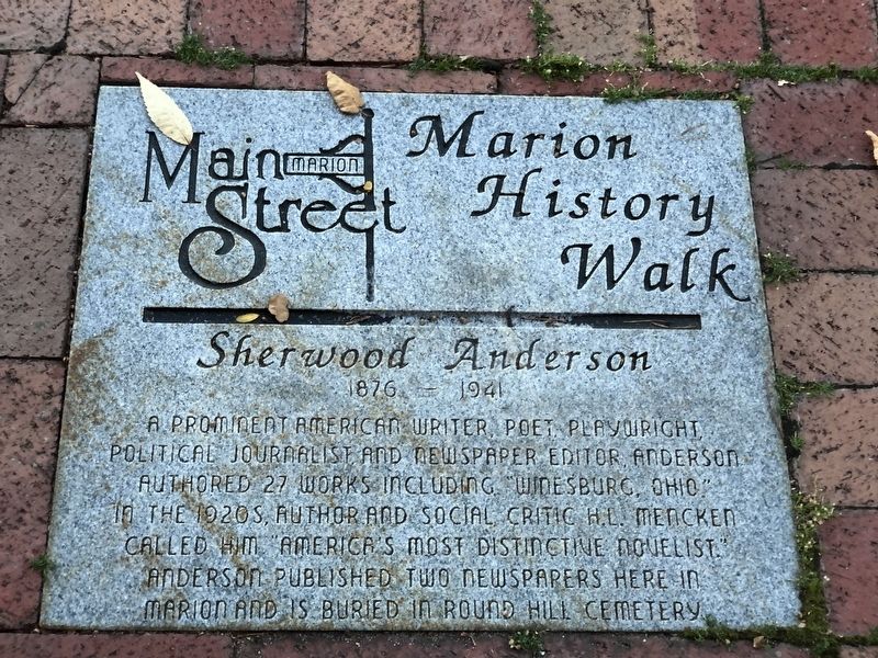 Sherwood Anderson Marker. Click for full size. Sherwood Anderson Marker image. Click for full size.