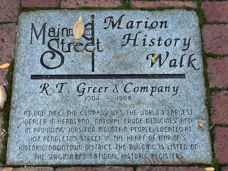 R.T. Greer & Company Marker image. Click for full size.