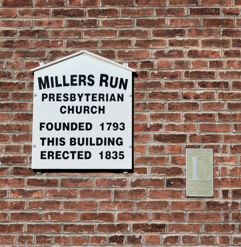 Millers Run Presbyterian Church Marker image. Click for full size.
