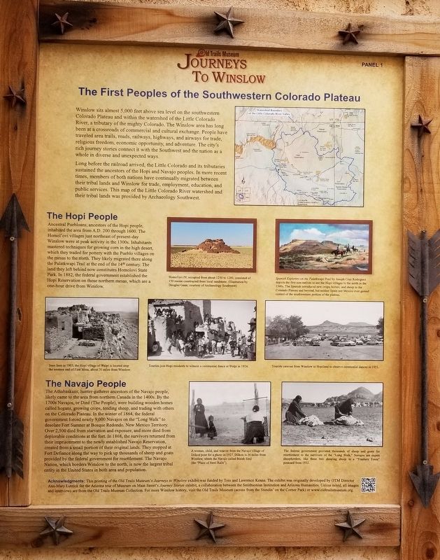 The First Peoples of the Southwestern Colorado Plateau Marker image. Click for full size.