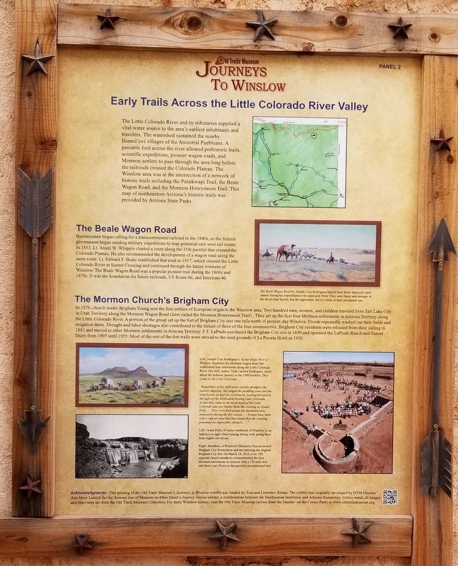 Early Trails Across the Little Colorado River Valley Marker image. Click for full size.