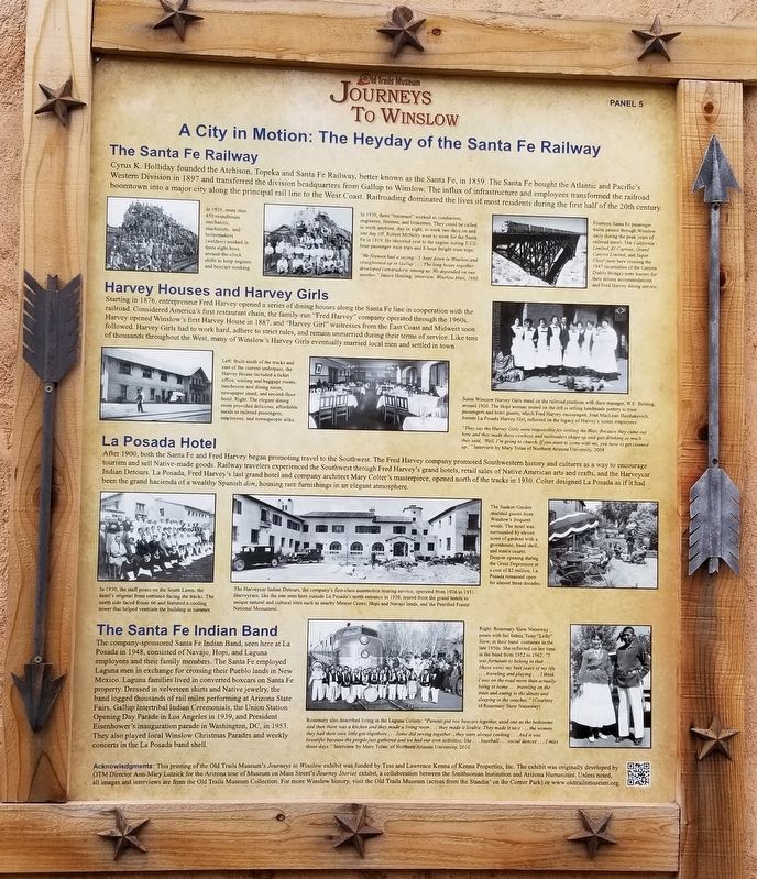 A City in Motion: The Heyday of the Santa Fe Railway Marker image. Click for full size.