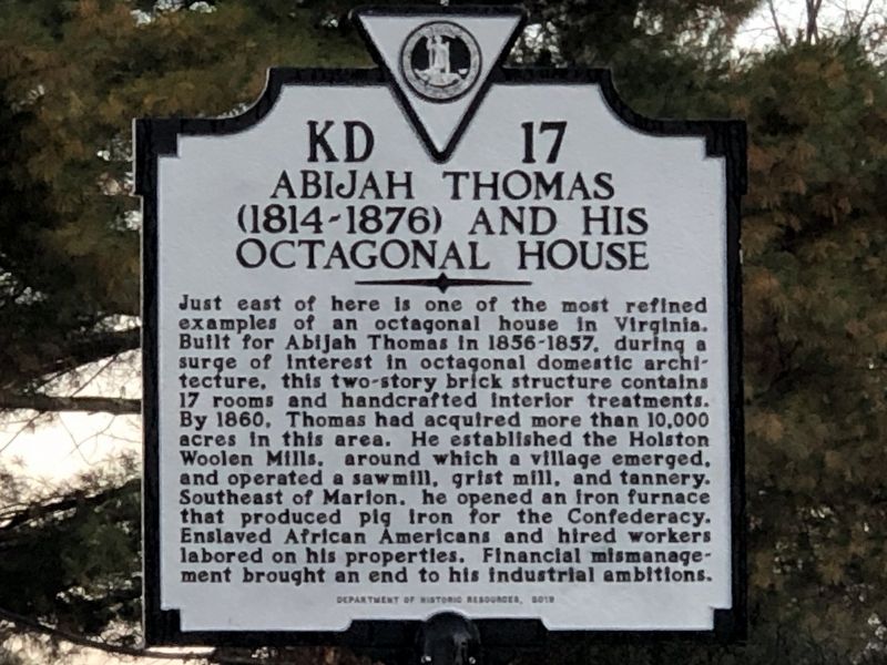 Abijah Thomas (1814-1876) and His Octagonal House Marker image. Click for full size.