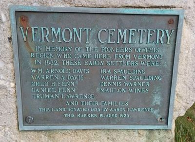 Vermont Cemetery Marker. Click for full size. Vermont Cemetery Marker image. Click for full size.