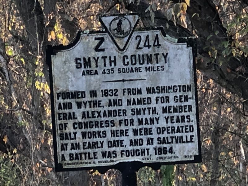 Smyth County Marker side image. Click for full size.