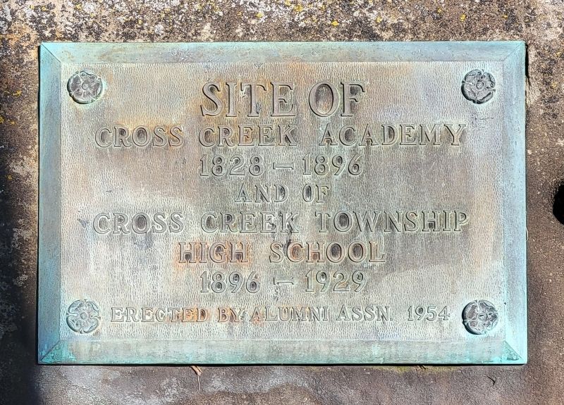 Cross Creek Academy and Cross Creek Township High School Marker image. Click for full size.