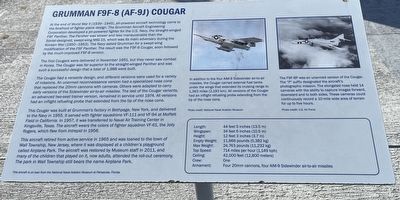 Grumman F9F-8 (AF-9J) Cougar Marker image. Click for full size.