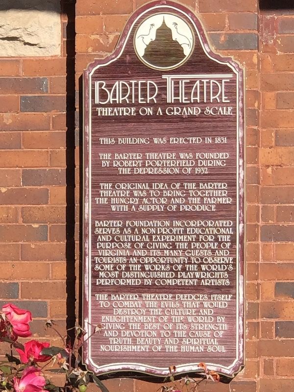 Barter Theatre Marker image. Click for full size.