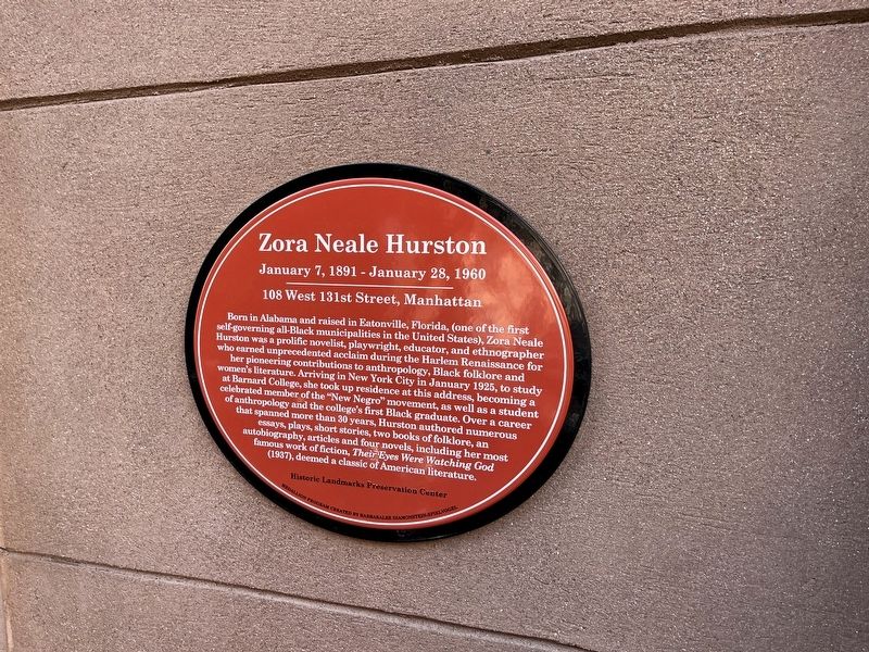 Zora Neale Hurston Marker image. Click for full size.