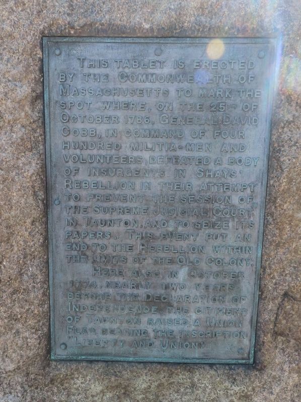 Shays’ Rebellion Defeat Marker. Click for full size. Shays’ Rebellion Defeat Marker image. Click for full size.