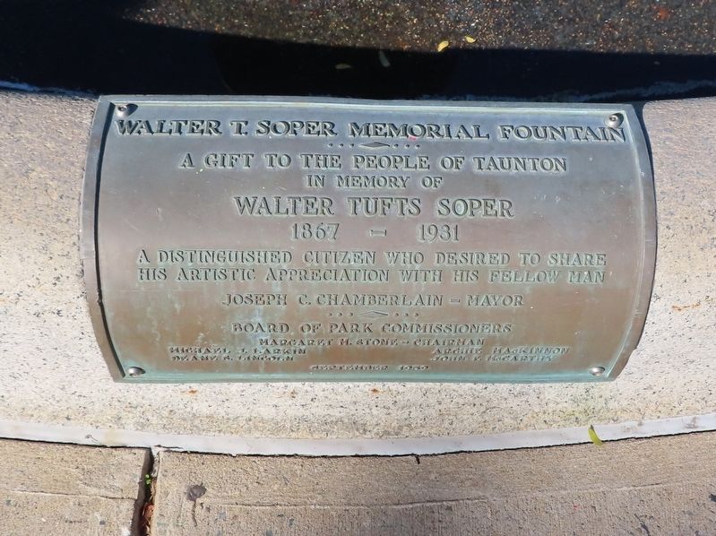Walter T. Soper Memorial Fountain Marker. Click for full size. Walter T. Soper Memorial Fountain Marker image. Click for full size.