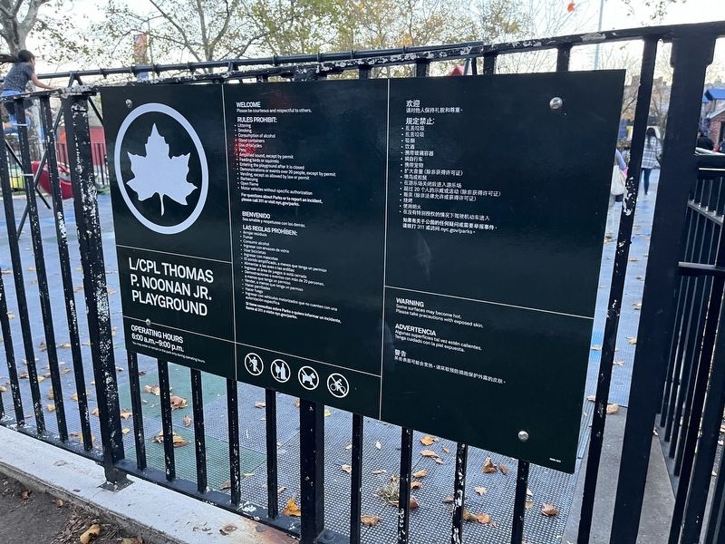 NYC Parks signage for the playground image. Click for full size.