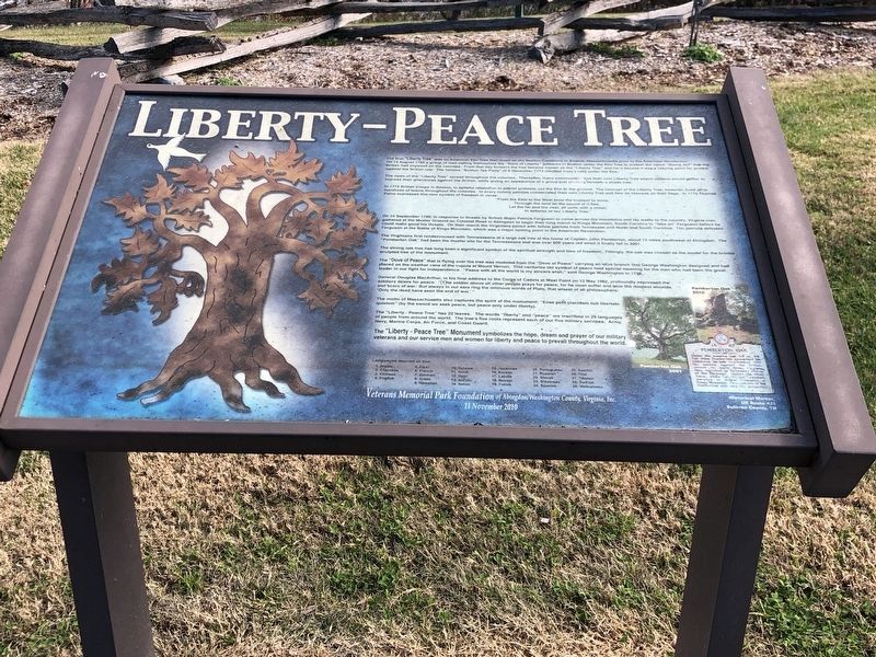 Liberty-Peace Tree Marker image. Click for full size.