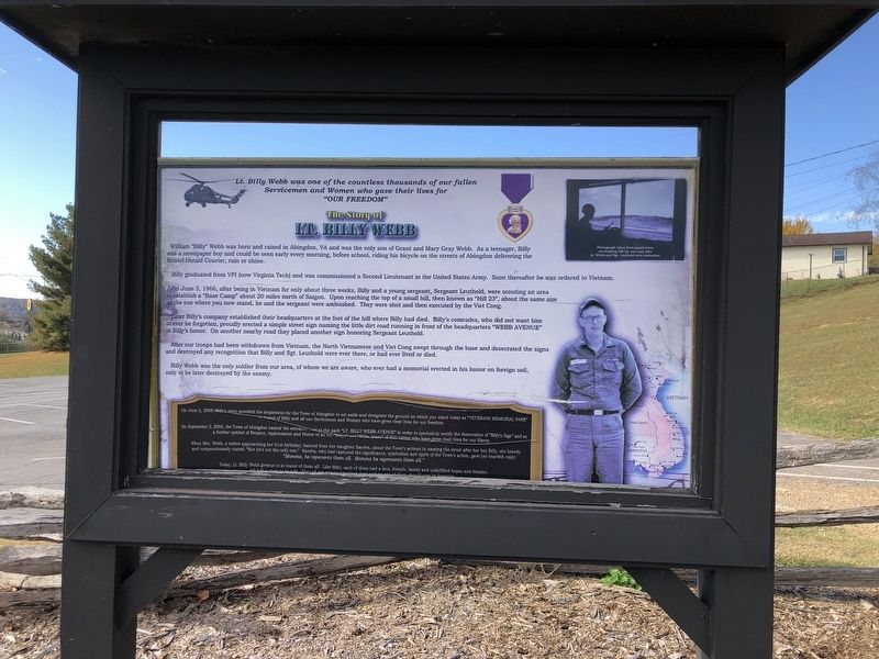 The Story of Lt. Billy Webb Marker image. Click for full size.