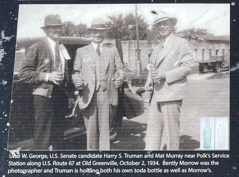 Left Side Photo - Truman posing with sodas image. Click for full size.