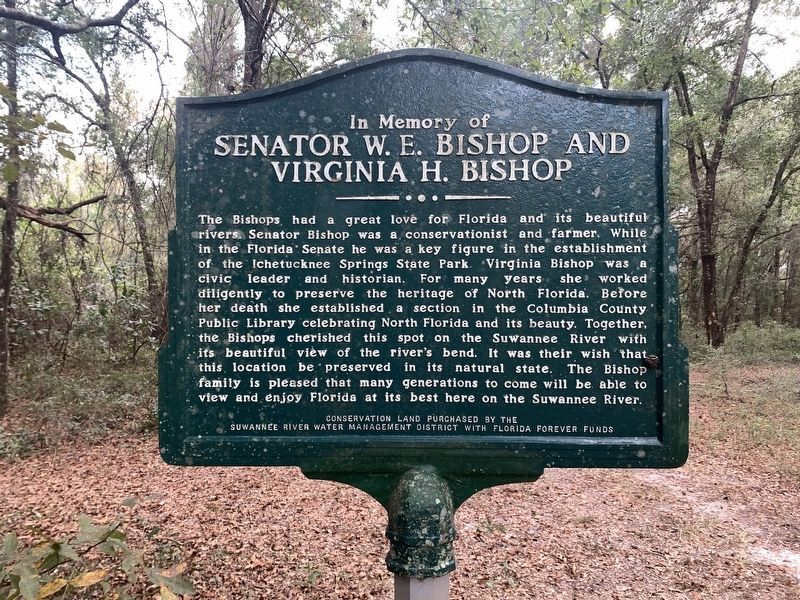 In Memory of Senator W.E. Bishop and Virginia H. Bishop Marker image. Click for full size.