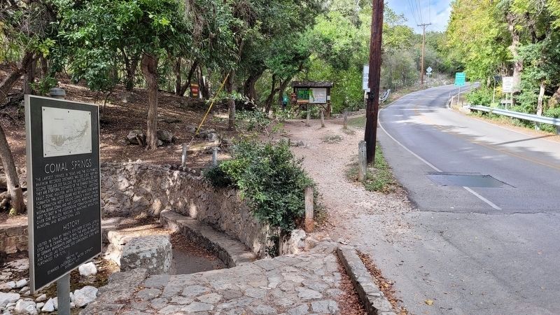 The view of the Comal Springs Marker from the street image. Click for full size.