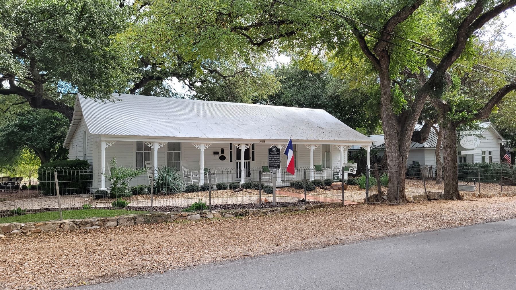 The view of the Ernst and Antoinette Gruene House and Marker from across the street image. Click for full size.