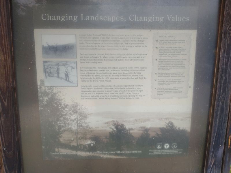 Changing Landscapes, Changing Values Marker. Click for full size. Changing Landscapes, Changing Values Marker image. Click for full size.