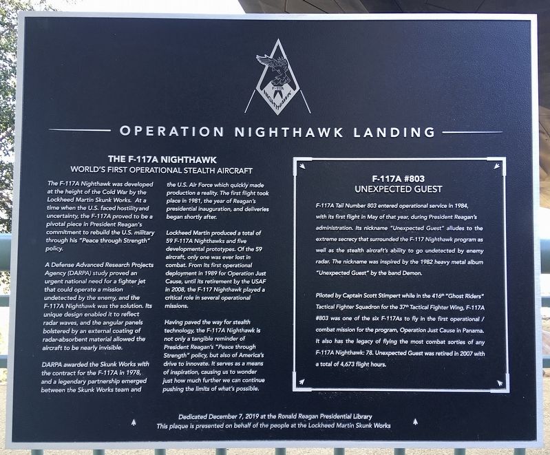 F-117A Nighthawk Marker image. Click for full size.