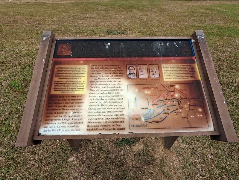 Battle of Averasboro Marker (significantly damaged) image. Click for full size.