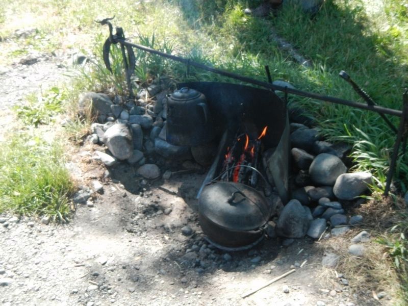Cooking Over the Camp Fire. Click for full size. Cooking Over the Camp Fire image. Click for full size.