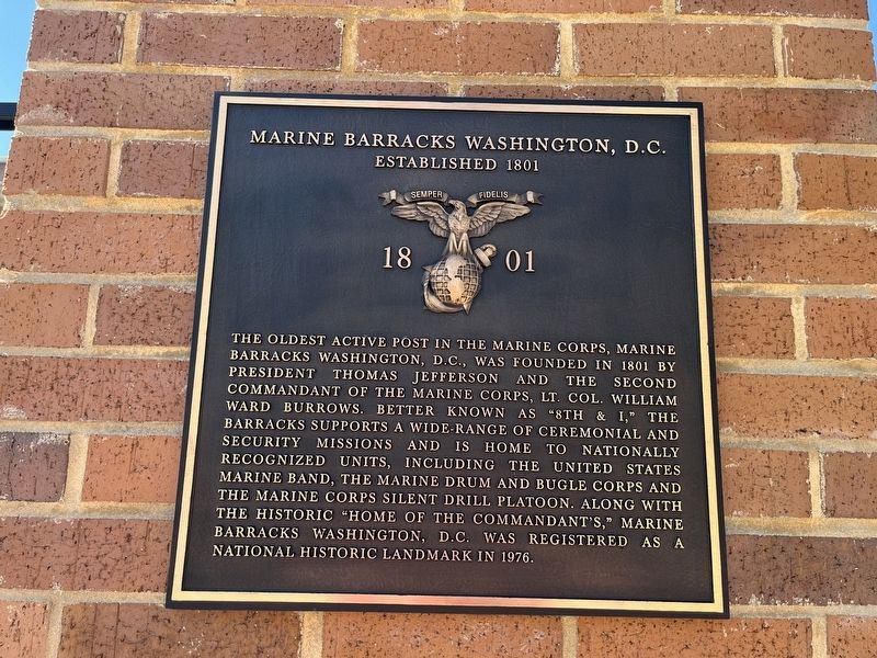 Marine Barricks Washington, D.C. Marker image. Click for full size.
