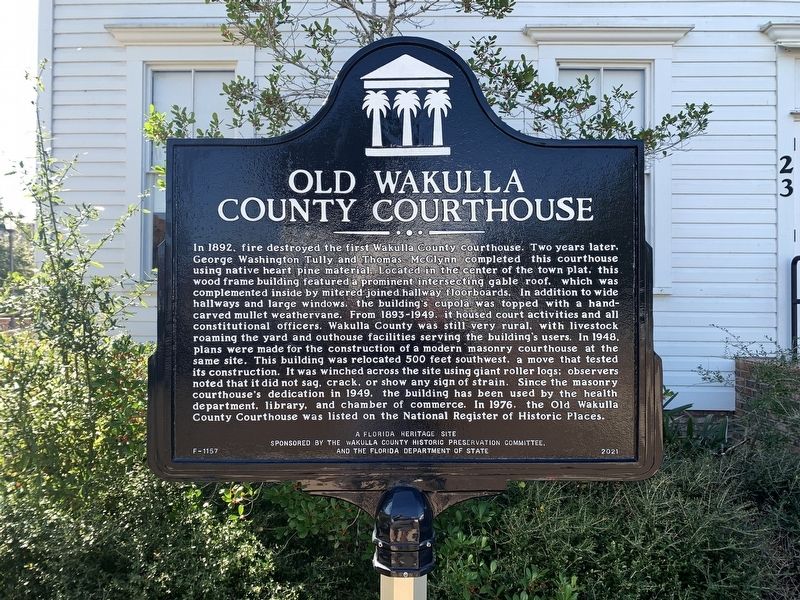 Old Wakulla County Courthouse Marker image. Click for full size.