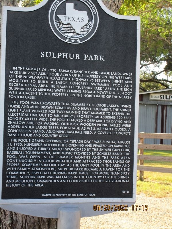 Sulphur Park Marker image. Click for full size.