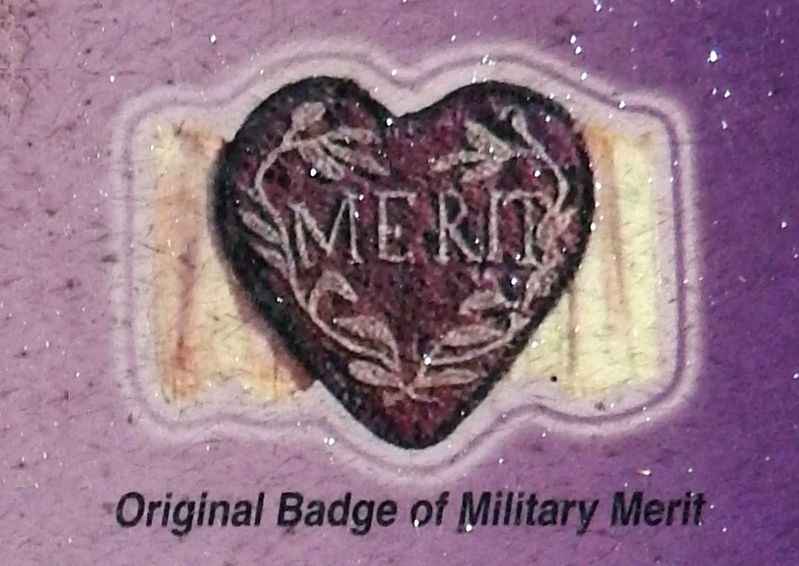 Marker detail: Original Badge of Military Merit image. Click for full size.