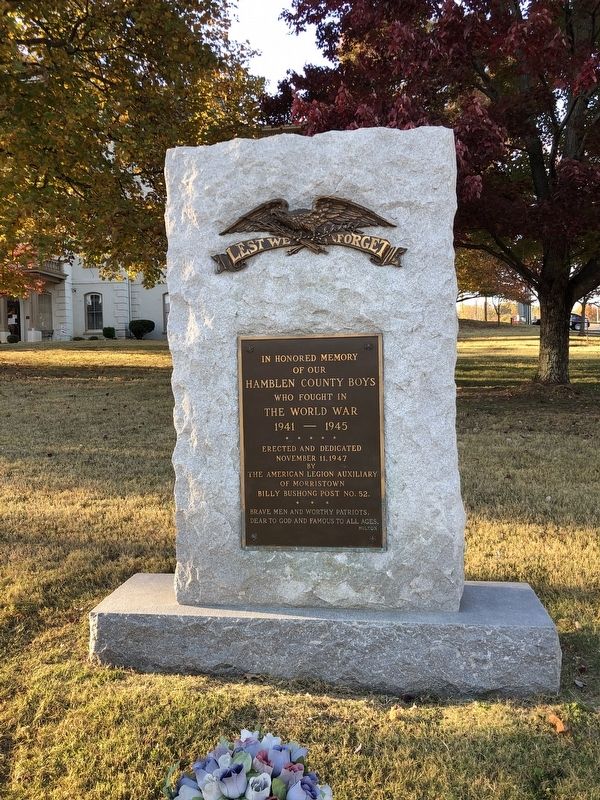 Hamblen County World War II Memorial Marker image. Click for full size.