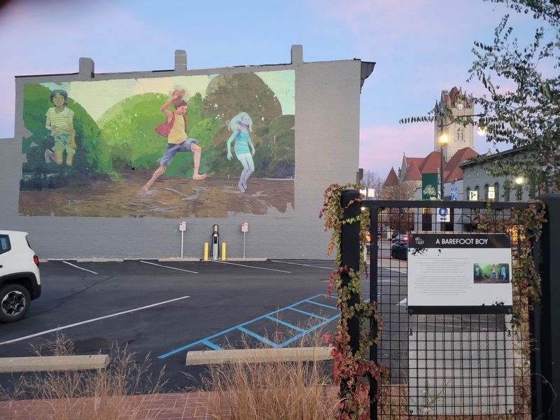 �A Barefoot Boy� Mural and its Marker image. Click for full size.
