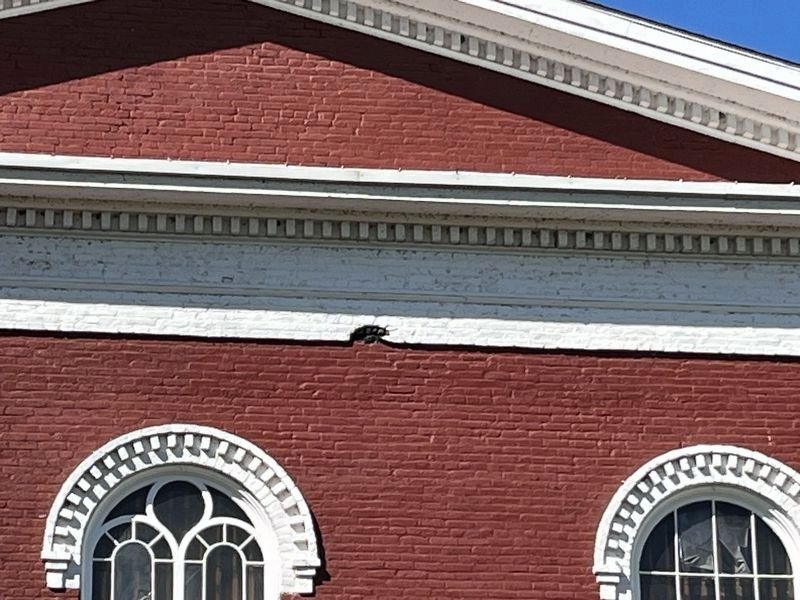 Close Up of the Cannon Damage to the Courthouse image. Click for full size.