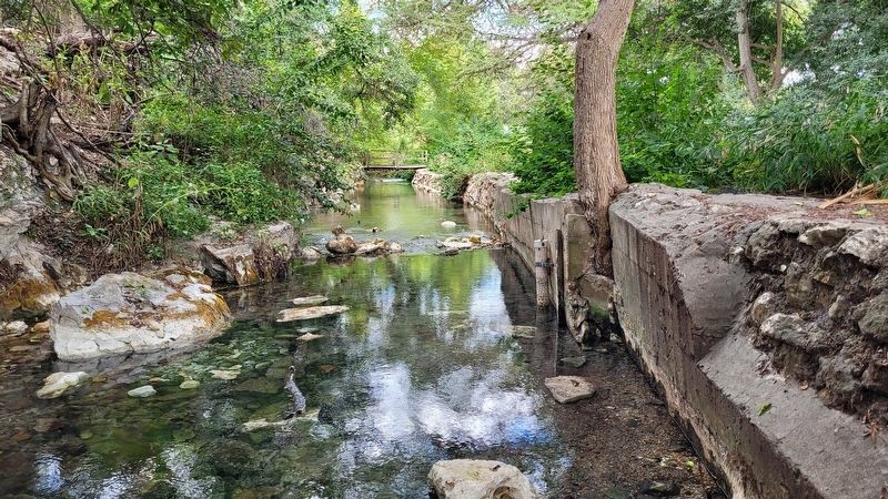 The spring and creek at the historic site image. Click for full size.