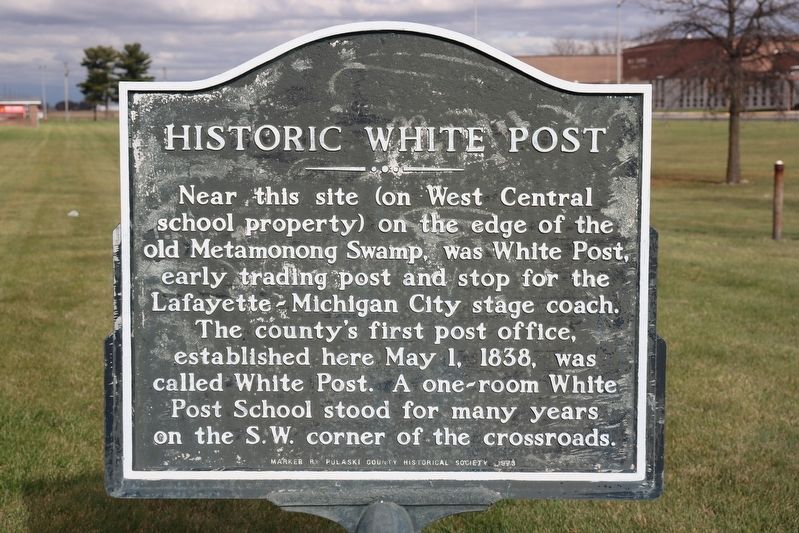 Historic White Post Marker image. Click for full size.