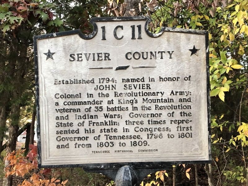 Sevier County side of marker image. Click for full size.