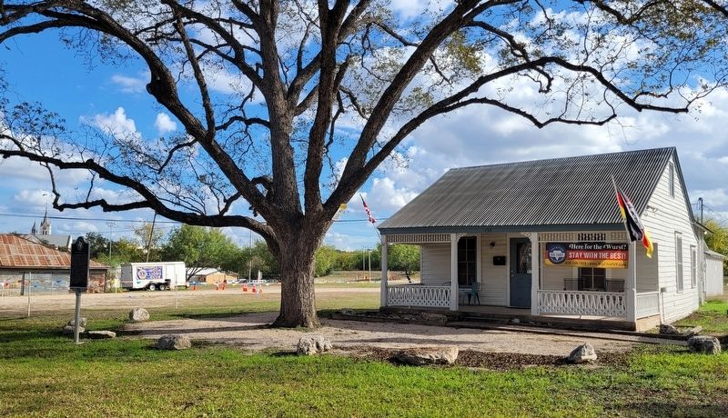 The view of the Meriwether Milling Marker from the street. Click for full size. The view of the Meriwether Milling Marker from the street image. Click for full size.