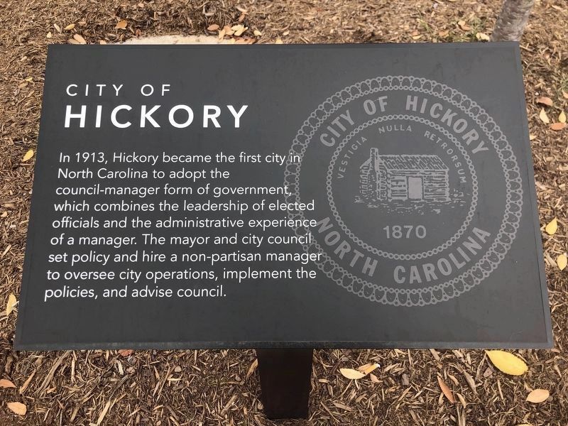 City of Hickory Marker image. Click for more information.