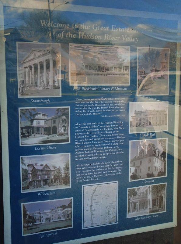 <i>Welcome to the Great Estates of the Hudson River Valley</i> Marker image. Click for full size.